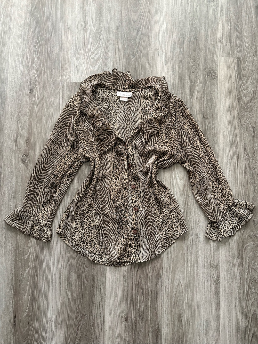 Vintage Made in Canada Carrol Reed Animal-Print Top